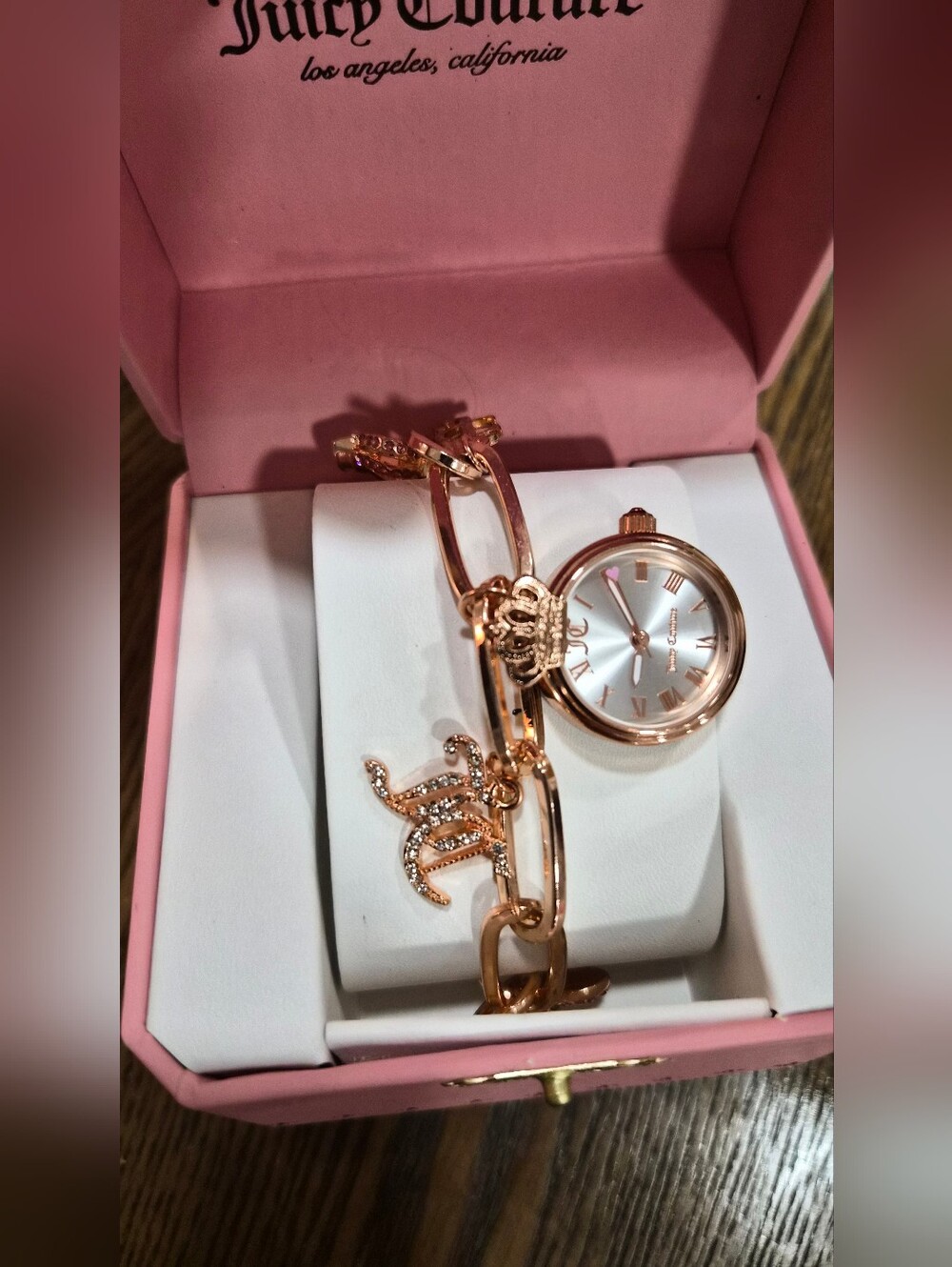 Juicy Couture Rose Gold Charm Bracelet Watch - New In Box